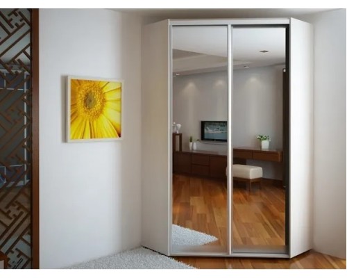 Шафа-купе Фенікс 130х130х240 см, 2 дзеркала. РОЗПРОДАЖ