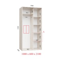 Шафа-купе Фенікс 100х60х210 см, 2 фасади
